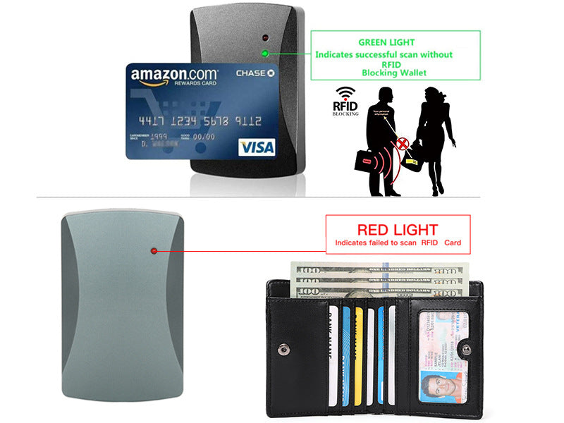 High-quality carbon fiber men's wallet, anti-theft wallet, PU leather coin purse