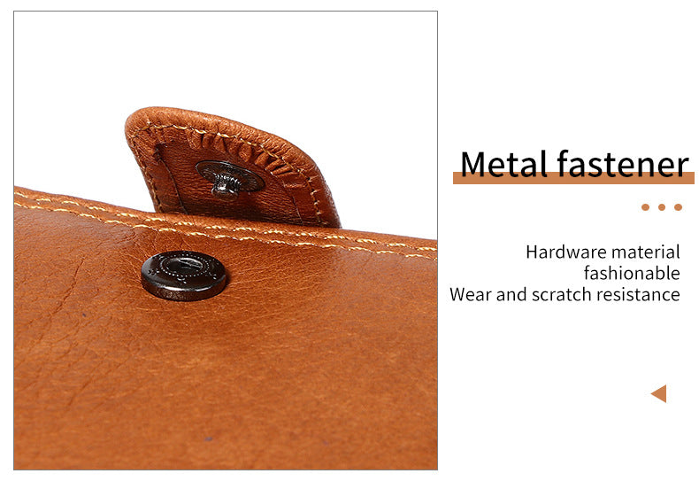 RFID anti-theft men's wallet, cowhide multi-functional wallet, European and American style casual wallet