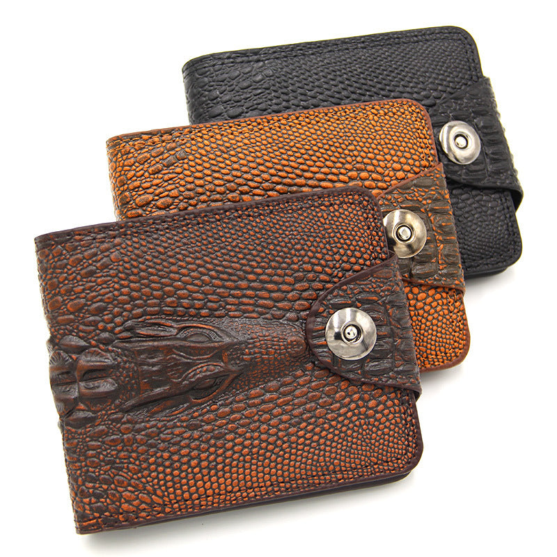 Men's Short Wallet, Stylish and Trendy Short Wallet with Card Slots and Clasp, Card Holder