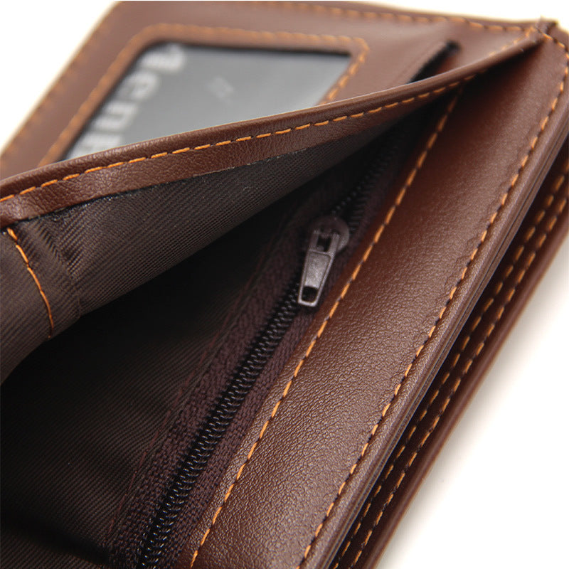 Men's Short Wallet, Stylish and Trendy Short Wallet with Card Slots and Clasp, Card Holder
