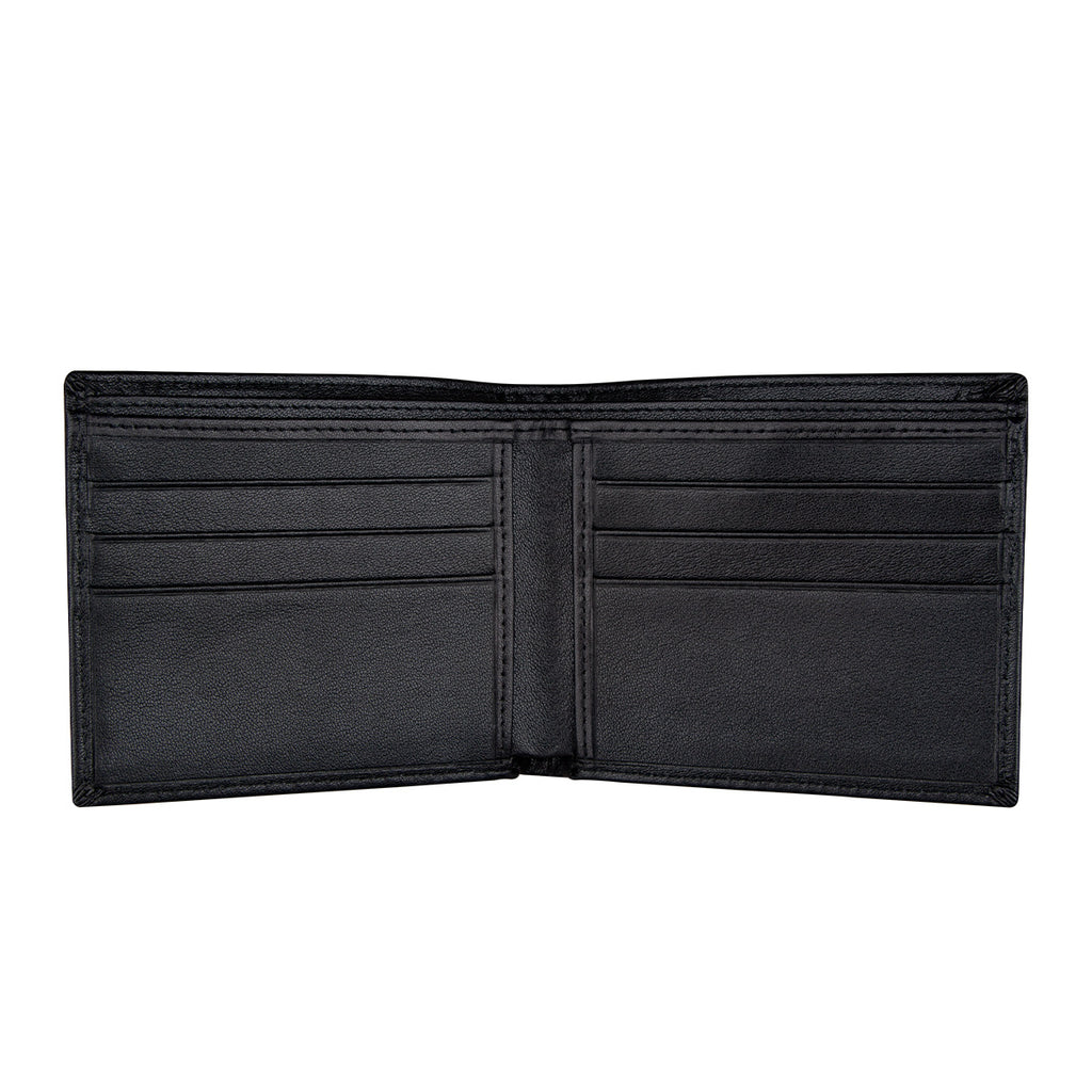 Men's wallet made of top-grain cowhide and Nappa leather, multi-card slot credit card holder, short wallet with zippered coin pocket.