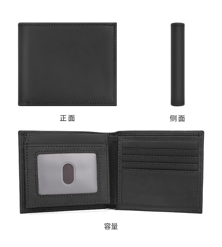 Retro-style wallet, popular multi-card slot men's genuine leather wallet, vintage top-grain cowhide card holder