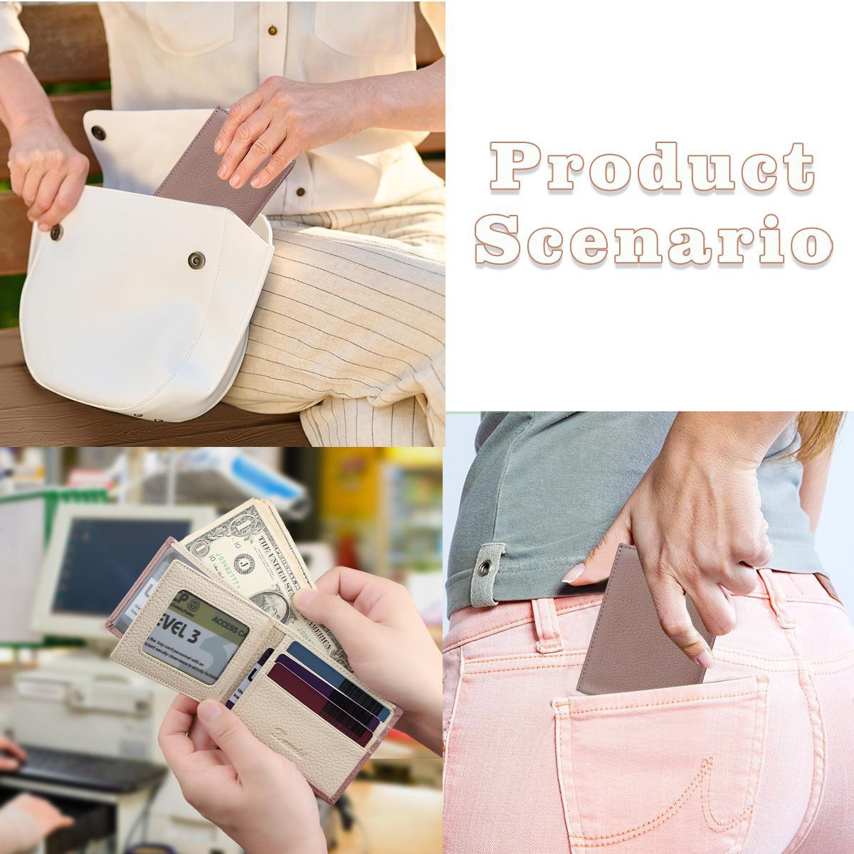 Ultra-thin card holder wallet, large capacity wallet, custom-designed for women, anti-demagnetization and anti-theft card holder.