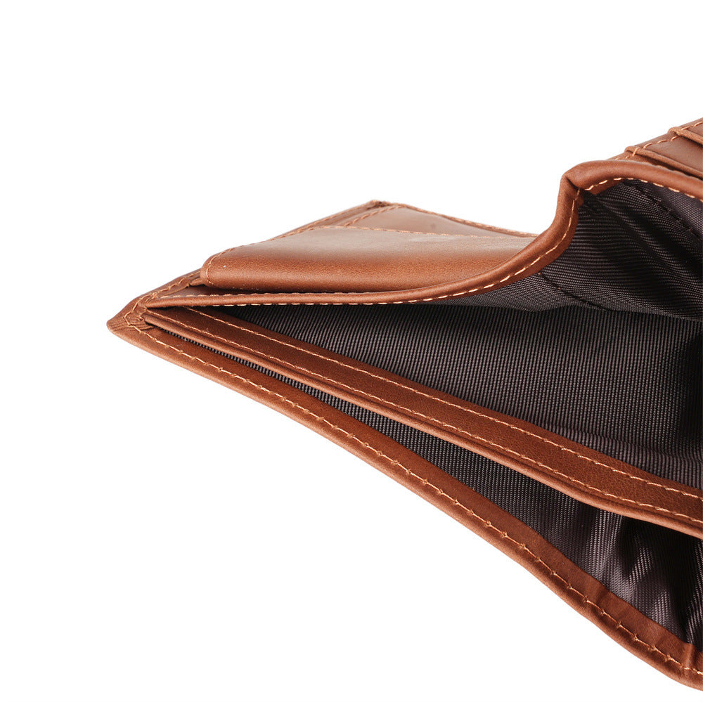 Genuine Leather Men's Wallet, Short Style, Top Layer Cowhide, Multi-Card Slots, Trendy Men's Wallet/Coin Purse