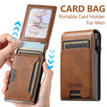 Flip-top card slot, photo frame wallet, button, portable card holder, automatic card ejection, PU leather.