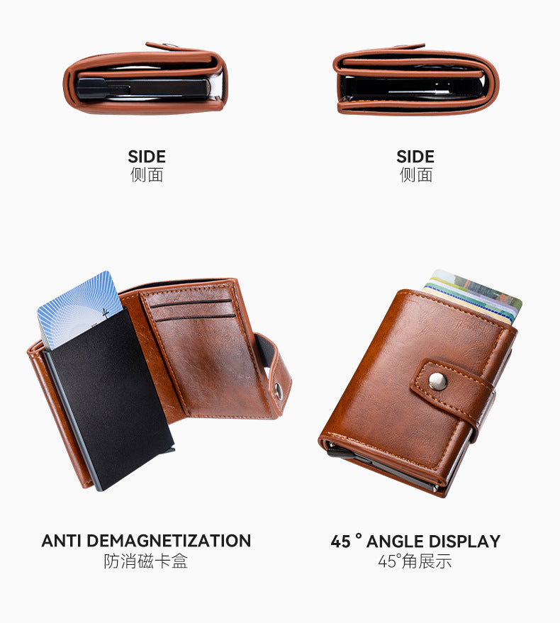 Men's Short Wallet with Multiple Card Slots and Large Capacity for Coins and Cards