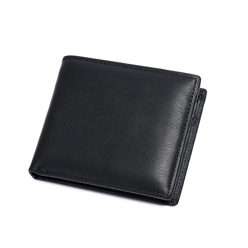 Genuine Leather Wallet for Men, Multi-Card Slot Top-Grain Cowhide, Stylish Short Genuine Leather Coin Purse Wallet