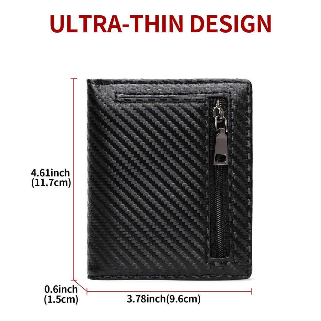 High-quality carbon fiber men's wallet, anti-theft wallet, PU leather coin purse