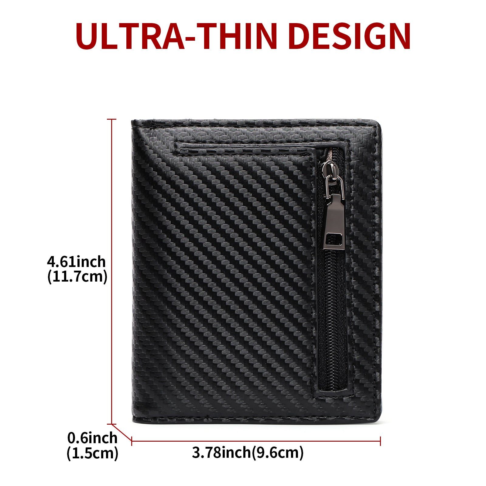 High-quality carbon fiber men's wallet, anti-theft wallet, PU leather coin purse