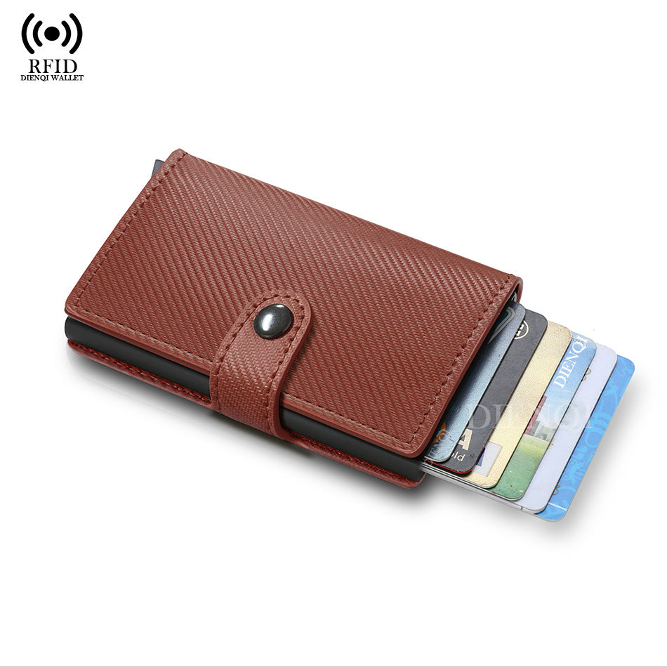 RFID anti-magnetic anti-theft men's card holder with automatic pop-out wallet/money clip