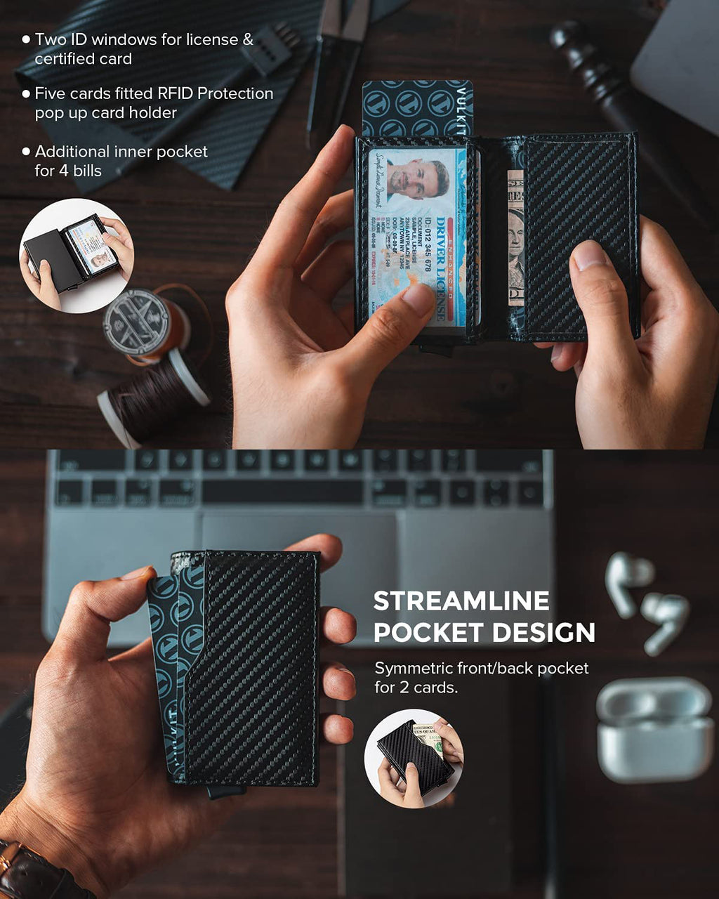 Men's Metal Card Holder, RFID Anti-theft Card Holder, European and American Style Aluminum Alloy