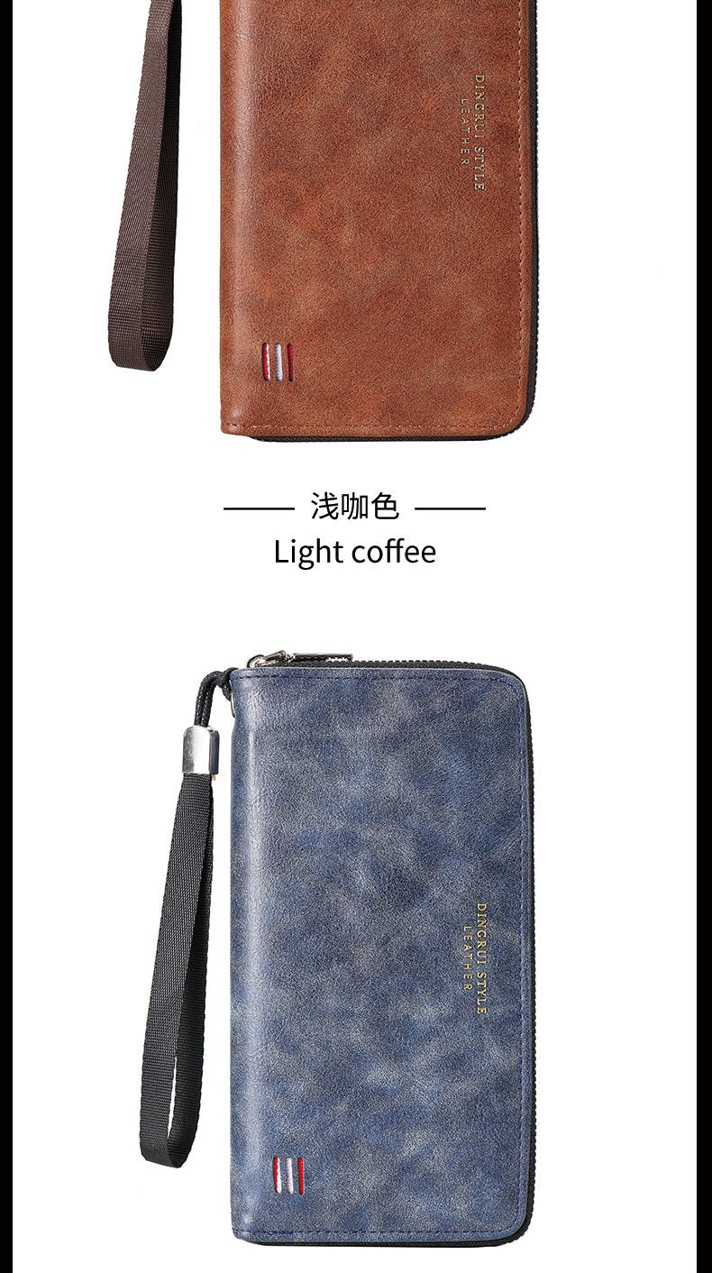 Men's Long PU Wallet, Simple and Stylish for Young Men, Multiple Card Slots