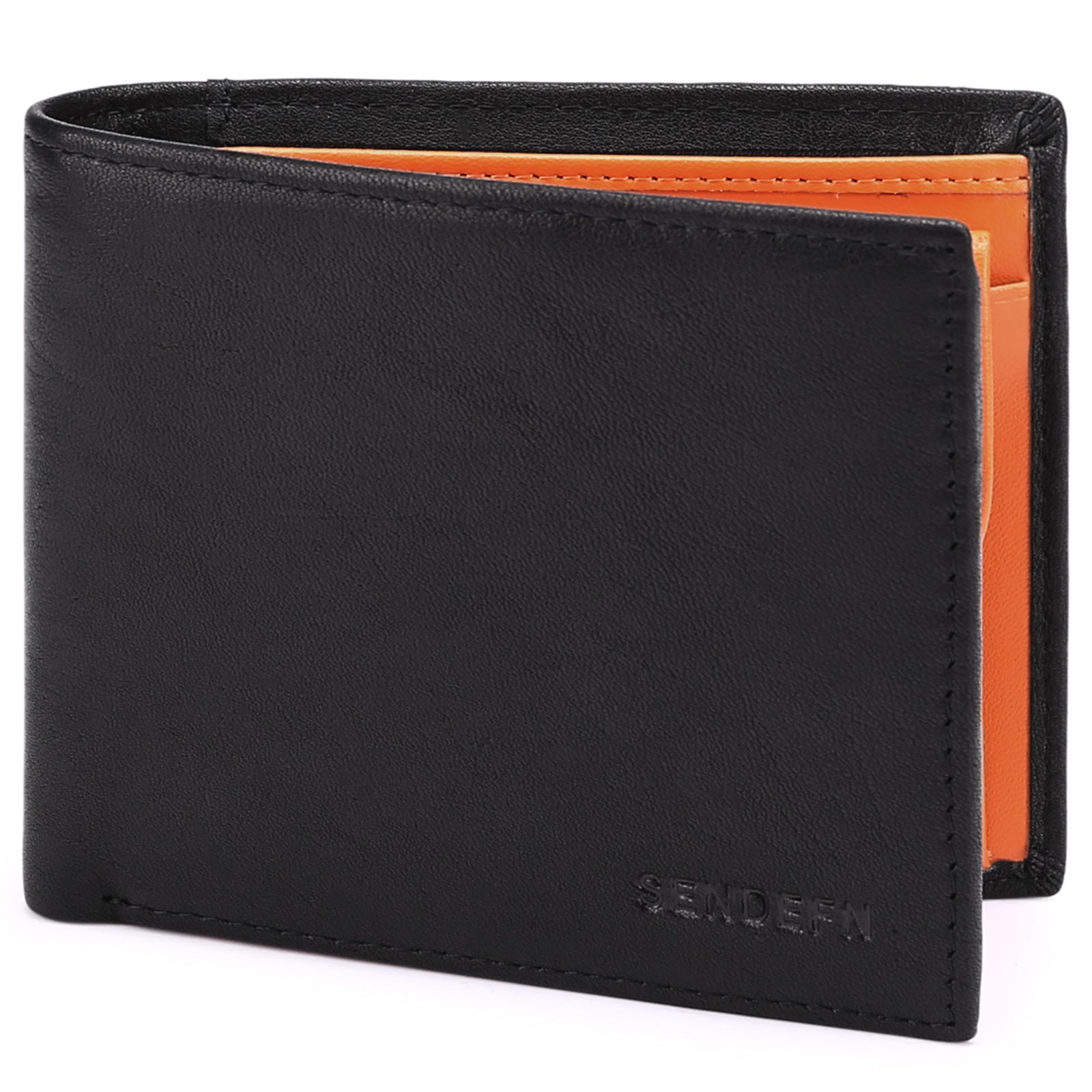 Multifunctional Men's Wallet, Top-Grain Cowhide, Two-Tone Color Wallet, RFID Anti-Theft