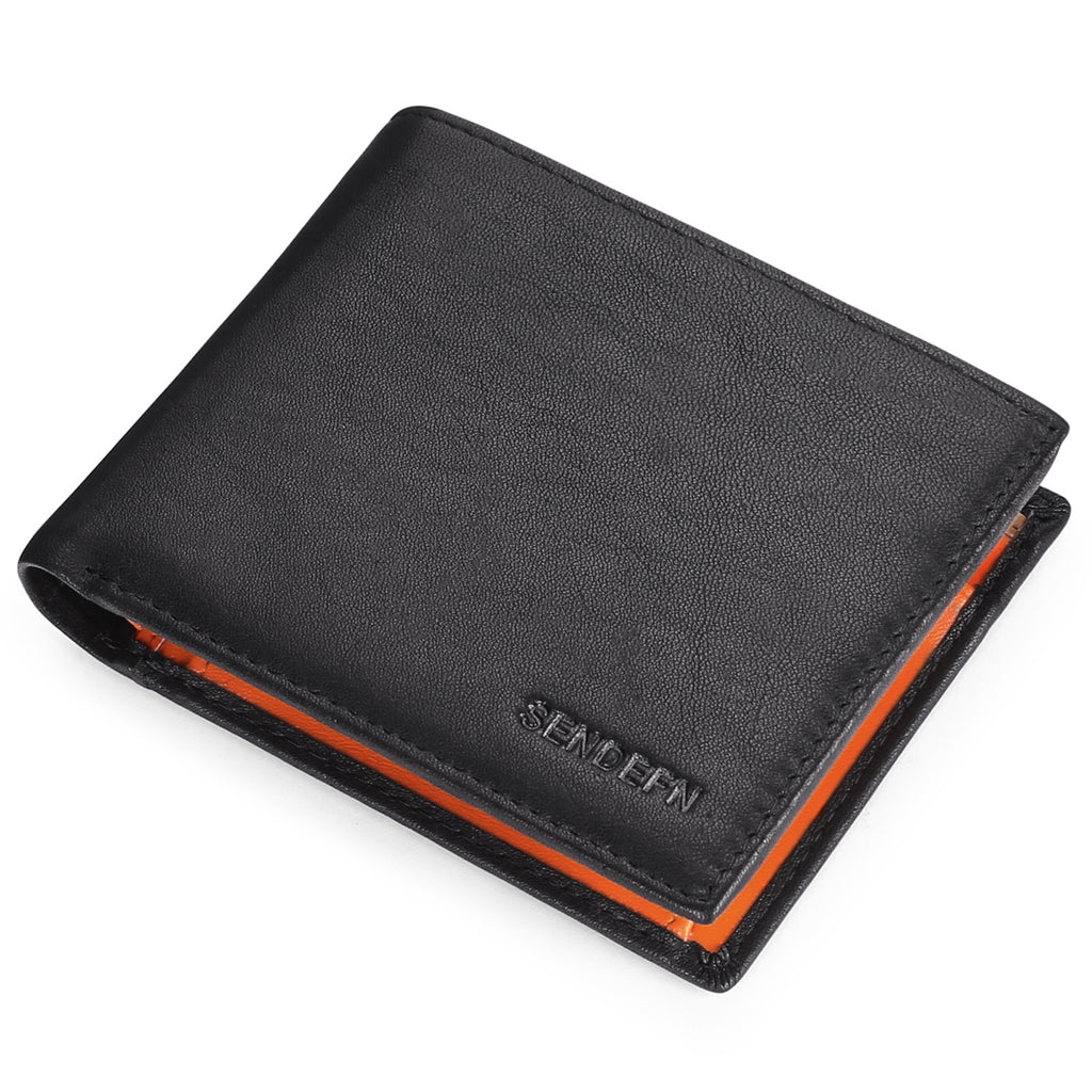 Multifunctional Men's Wallet, Top-Grain Cowhide, Two-Tone Color Wallet, RFID Anti-Theft