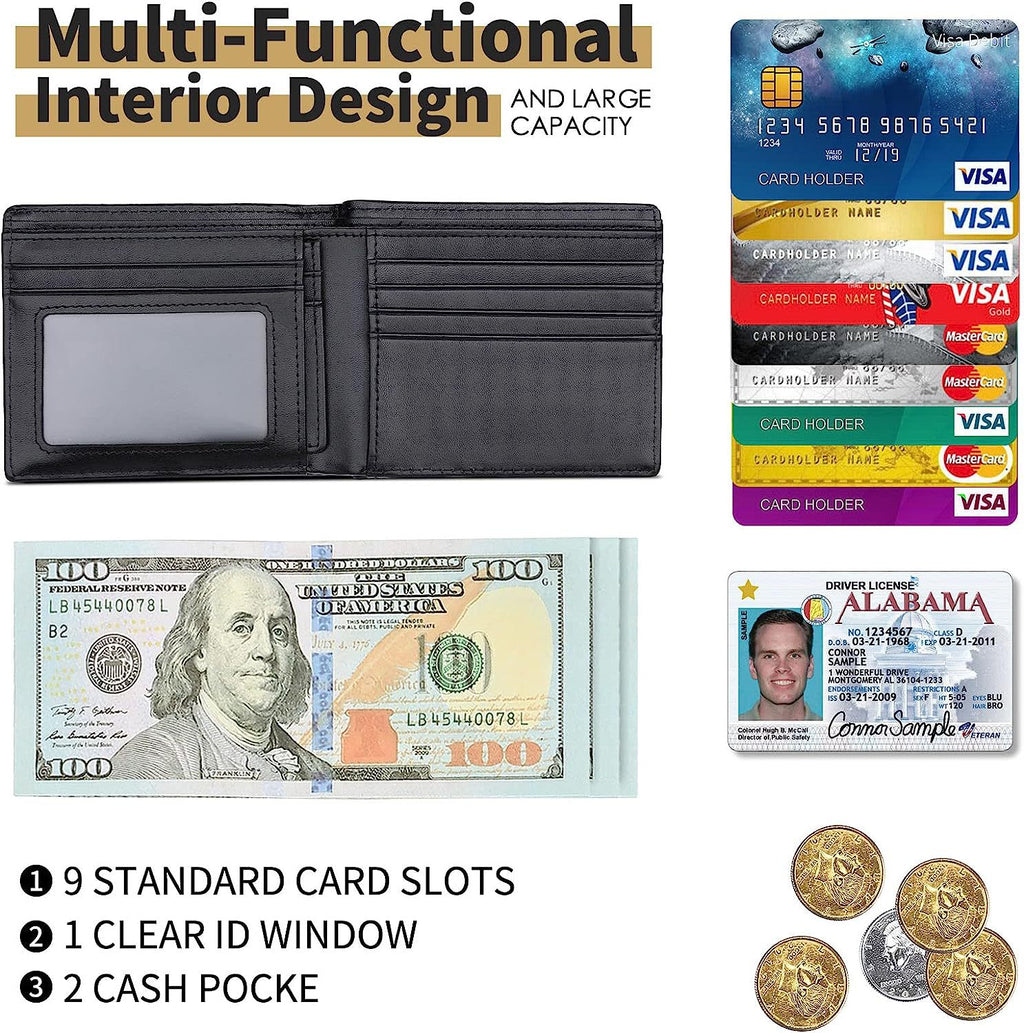 Airtag genuine leather card holder/wallet for men, RFID anti-theft card holder, European and American style.
