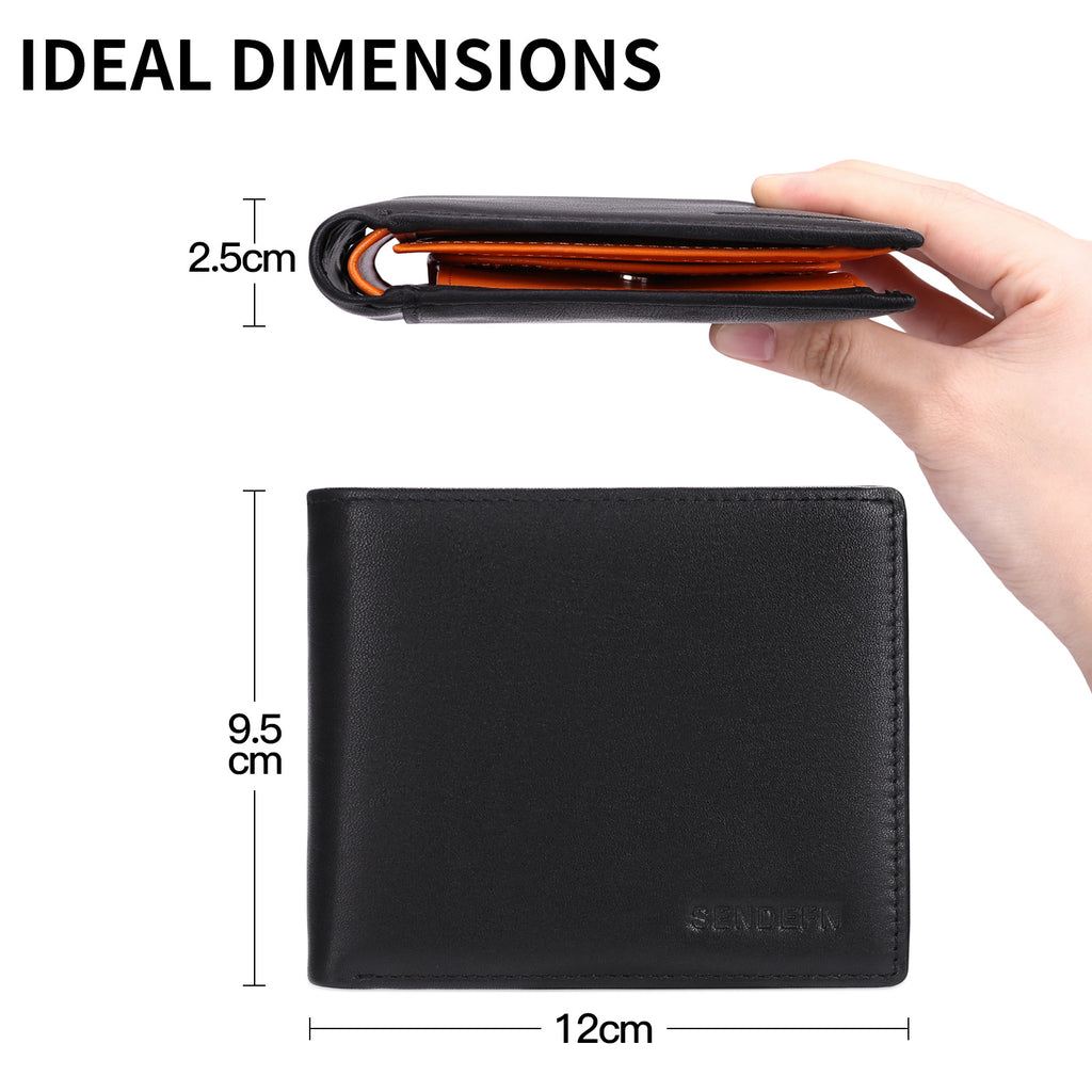 Multifunctional Men's Wallet, Top-Grain Cowhide, Two-Tone Color Wallet, RFID Anti-Theft