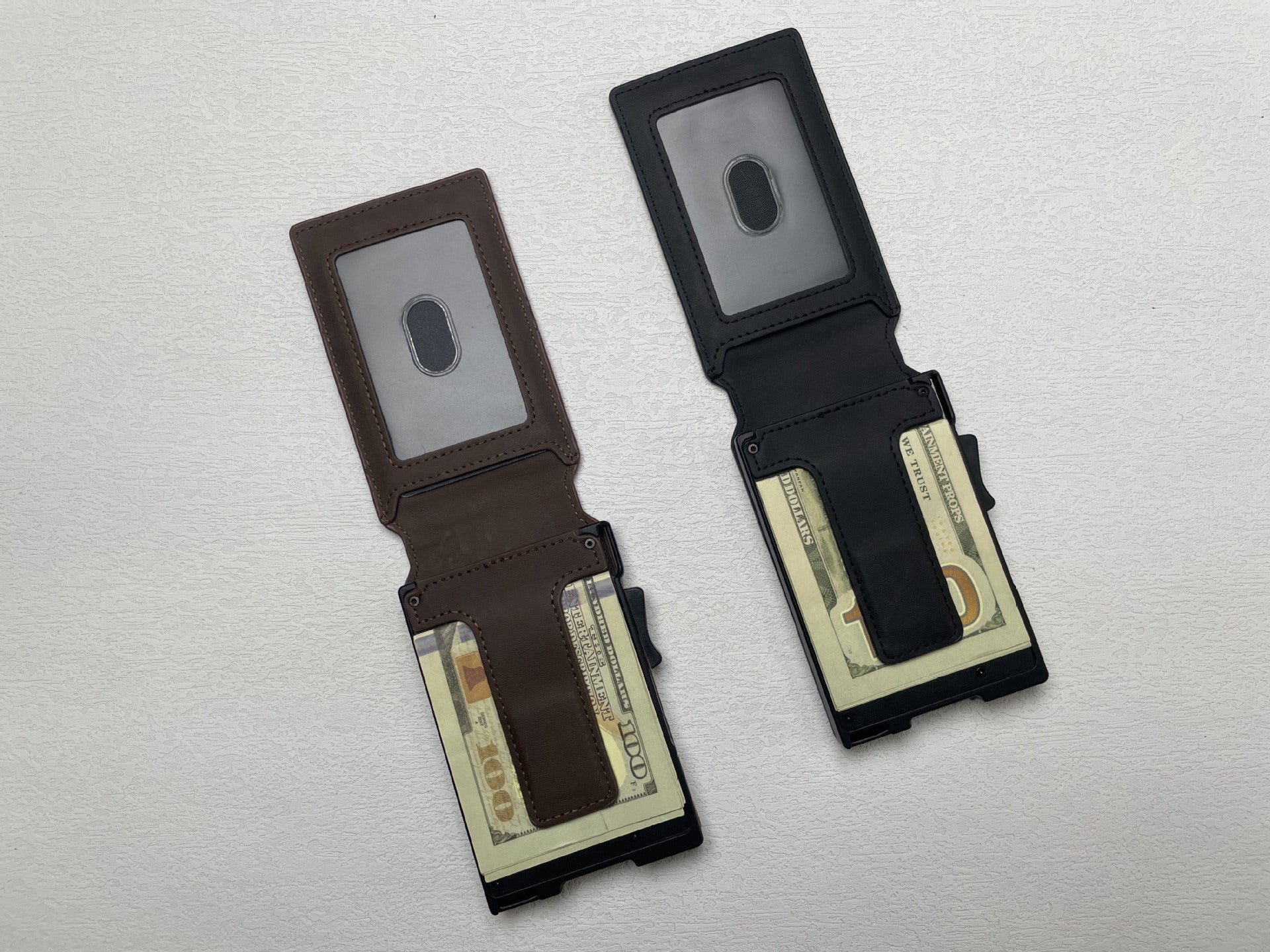 Metal card holder with RFID anti-theft function, suitable for European and American markets, made of aluminum alloy.