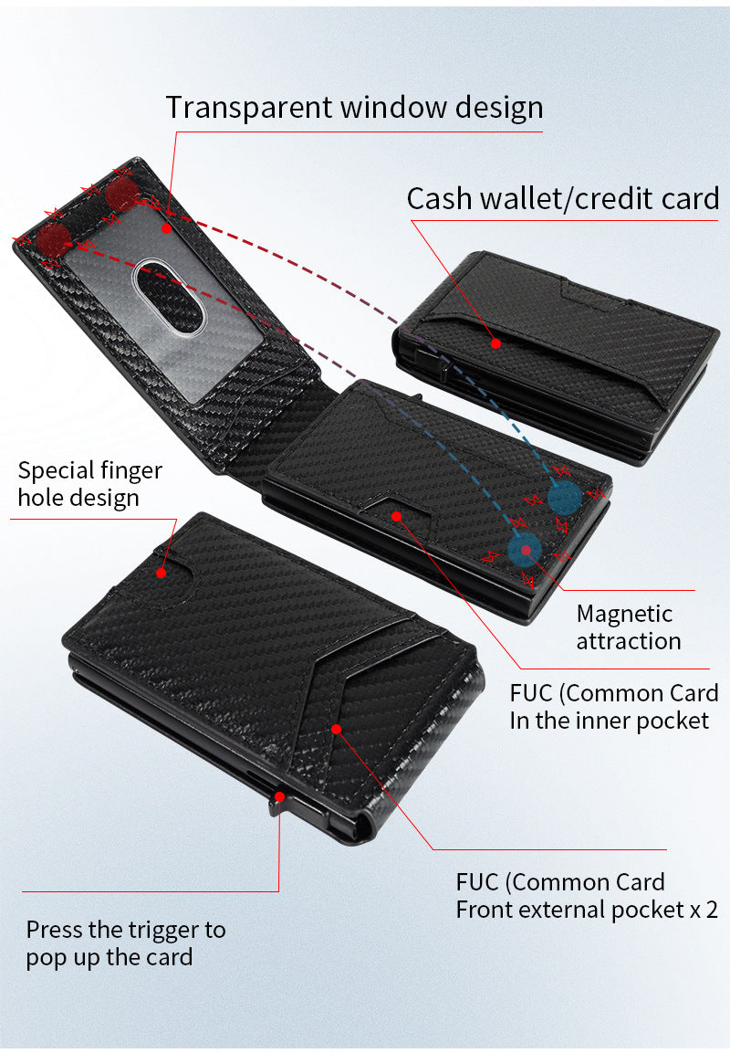 RFID card wallet, multi-functional multi-card slot wallet for men