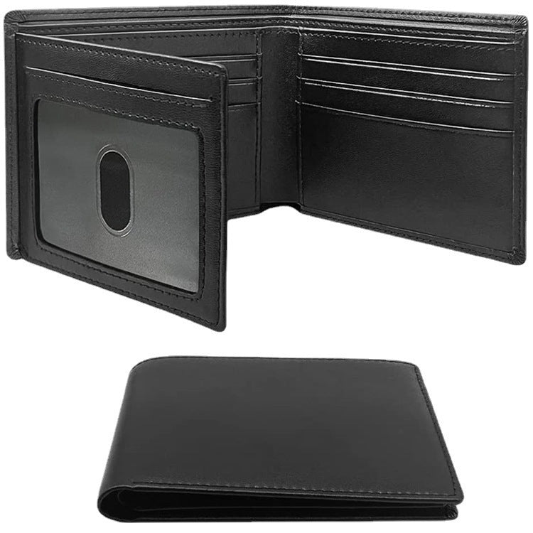 Men's Carbon Fiber RFID Multi-Card Slot Tri-Fold Loose-Leaf Wallet, Patchwork Wallet