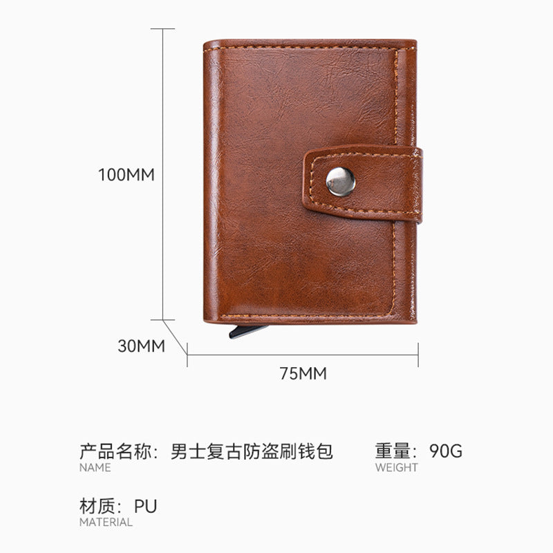 Men's Short Wallet with Multiple Card Slots and Large Capacity for Coins and Cards