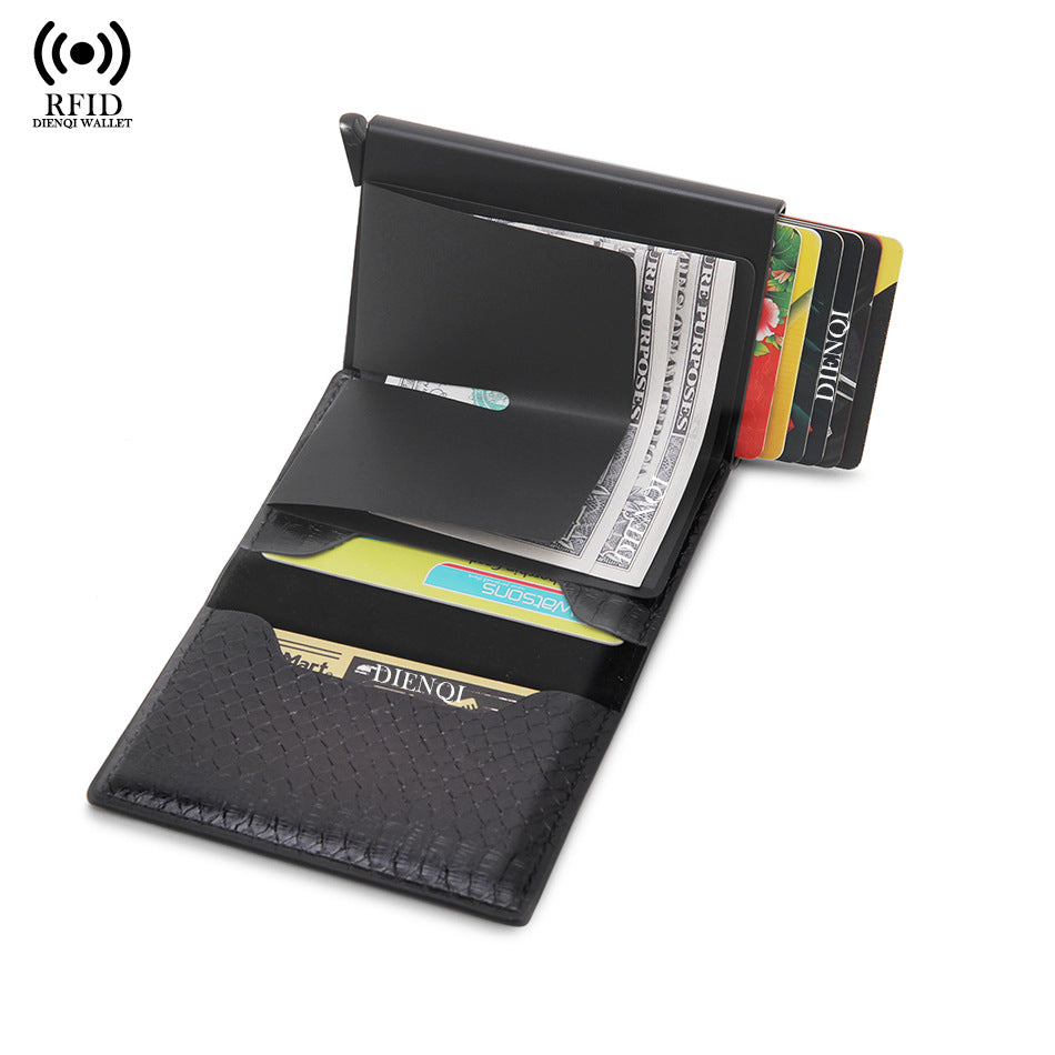 Men's wallet, snakeskin RFID multi-functional men's wallet, card holder all in one.