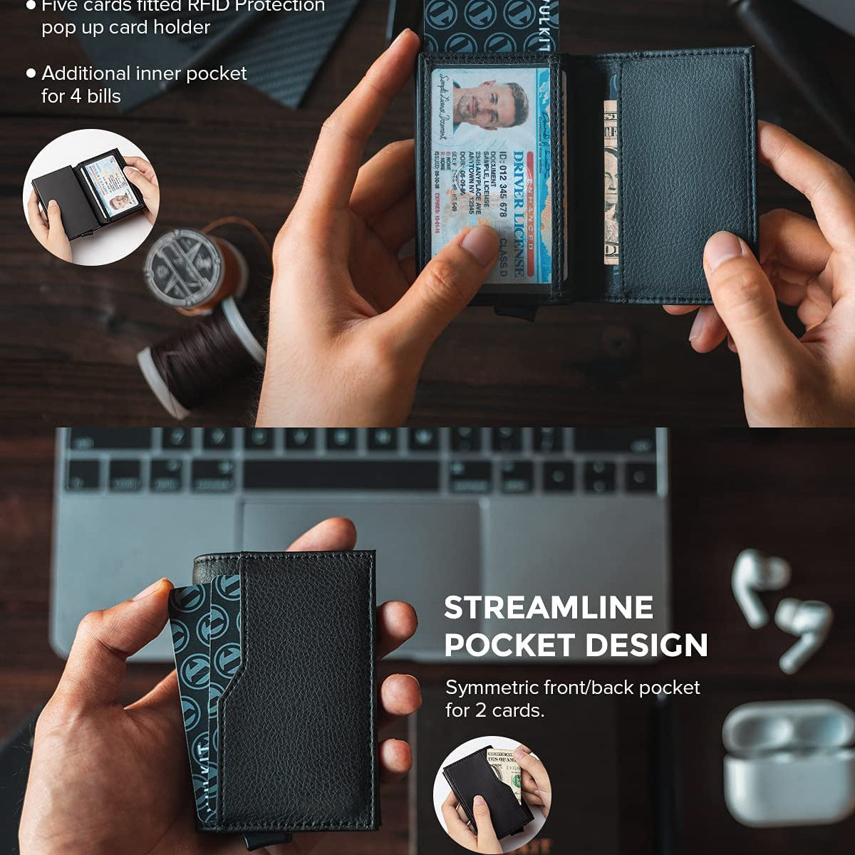 Men's Metal Card Holder, RFID Anti-theft Card Holder, European and American Style Aluminum Alloy