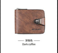 Men's Short Wallet, European and American Style, Multifunctional Wallet, Zipper Buckle, Card Holder, Wholesale, Credit Card