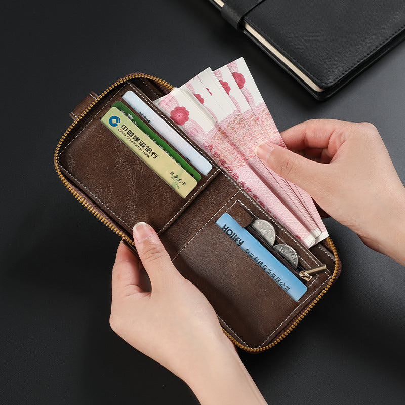 Men's Short Wallet, European and American Style, Multifunctional Wallet, Zipper Buckle, Card Holder, Wholesale, Credit Card
