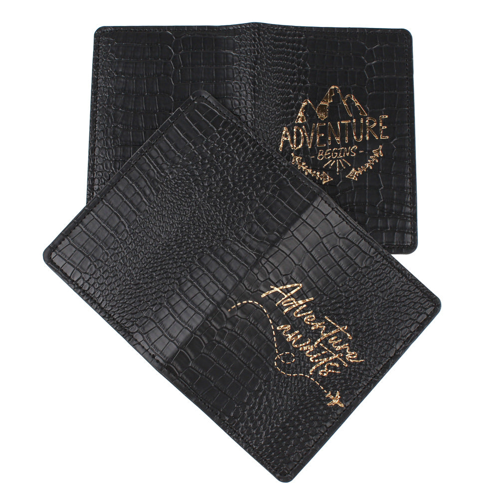 Passport Wallet-09 PU-Custom Gold Foil Logo