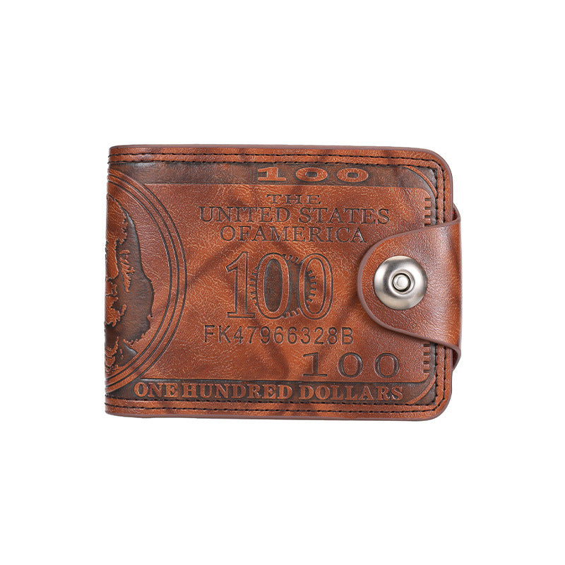 Men's Short Wallet, Large Capacity, Multiple Card Slots, Buckle, Stylish Short US Dollar Wallet/Card Holder