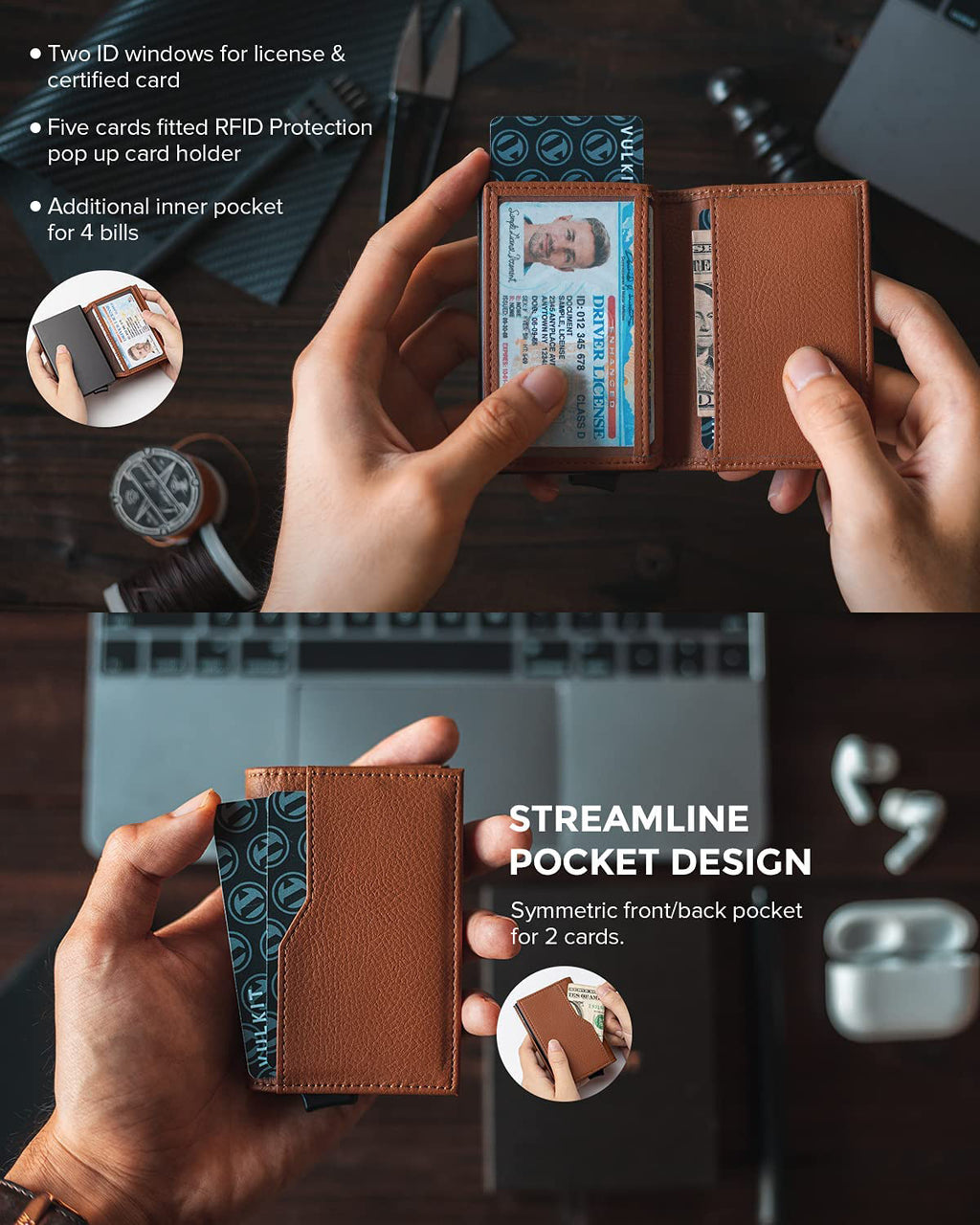 Men's Metal Card Holder, RFID Anti-theft Card Holder, European and American Style Aluminum Alloy