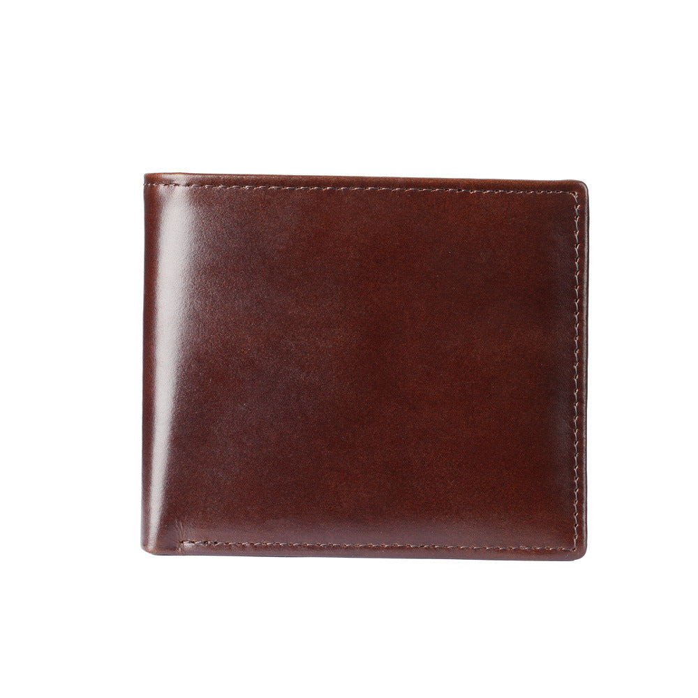 Genuine Leather Men's Wallet, Short Style, Top Layer Cowhide, Multi-Card Slots, Trendy Men's Wallet/Coin Purse