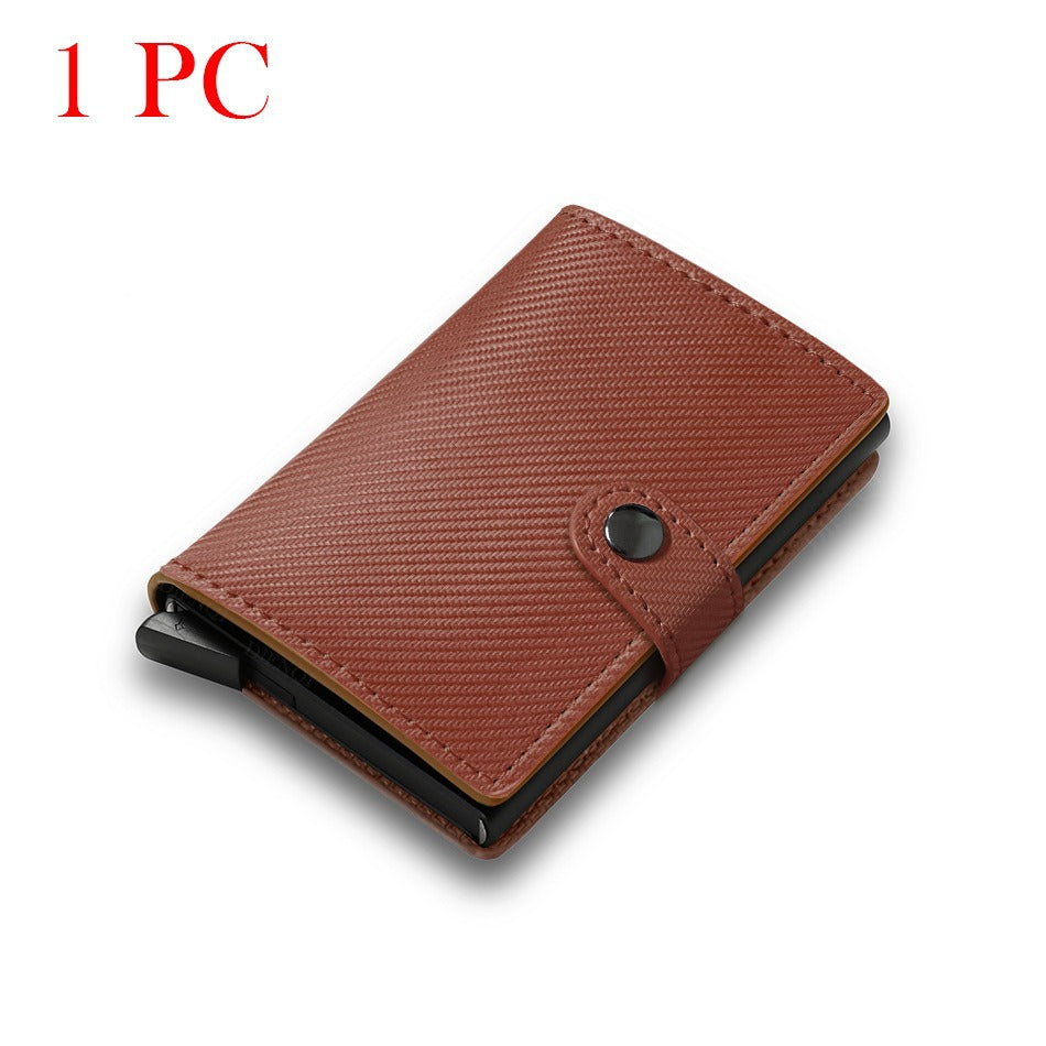 RFID anti-magnetic anti-theft men's card holder with automatic pop-out wallet/money clip