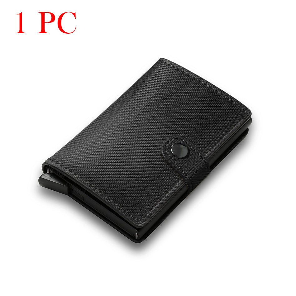 RFID anti-magnetic anti-theft men's card holder with automatic pop-out wallet/money clip