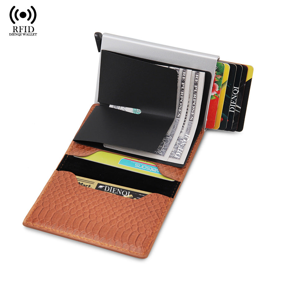 Men's wallet, snakeskin RFID multi-functional men's wallet, card holder all in one.