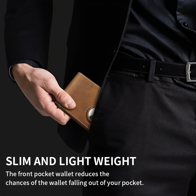 Men's Carbon Fiber Ultra-Thin AirTag Wallet with Apple Locator, Available in Multiple Colors