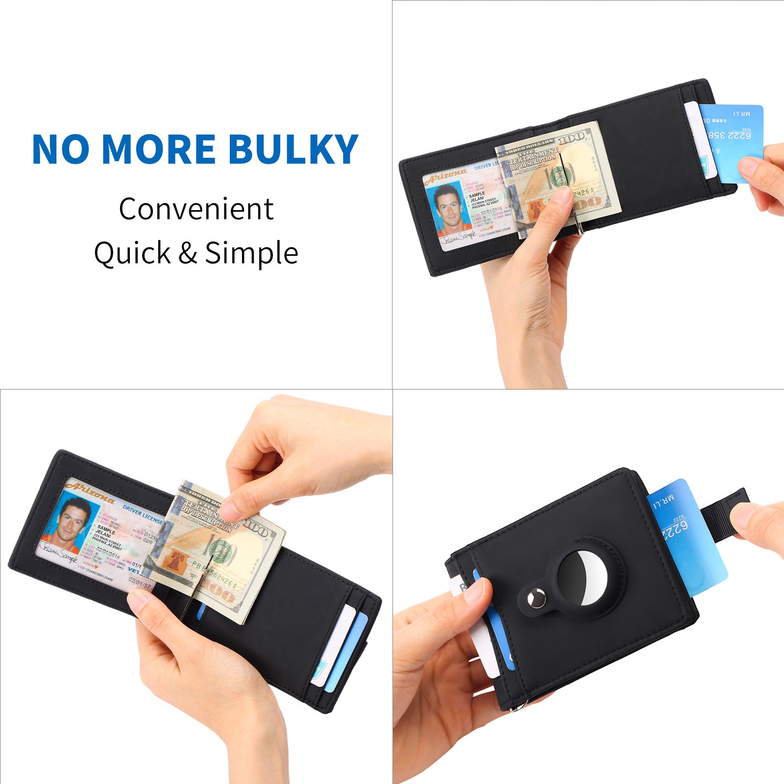 Slim Dollar Wallet-12+Genuine Leather
