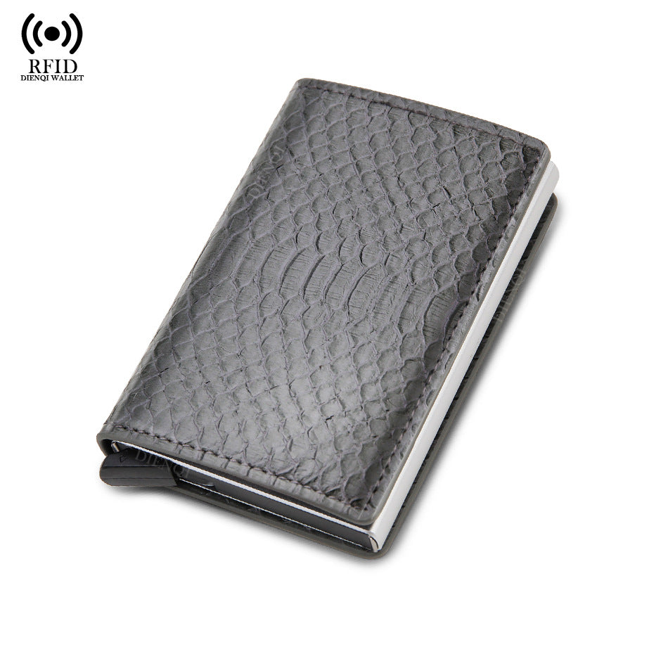 Men's wallet, snakeskin RFID multi-functional men's wallet, card holder all in one.