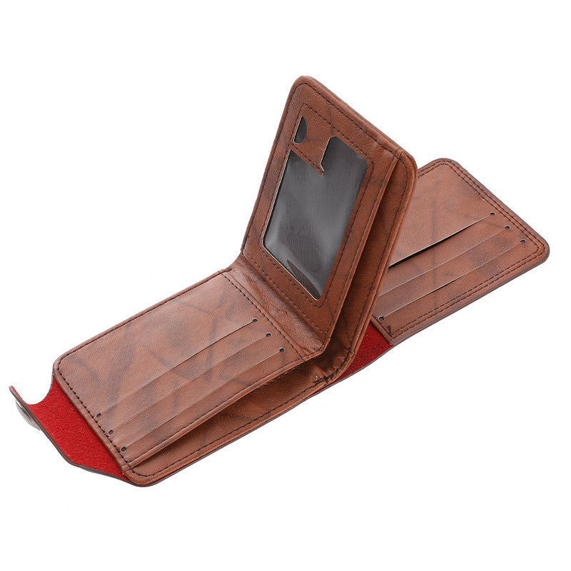 Men's Short Wallet, Large Capacity, Multiple Card Slots, Buckle, Stylish Short US Dollar Wallet/Card Holder