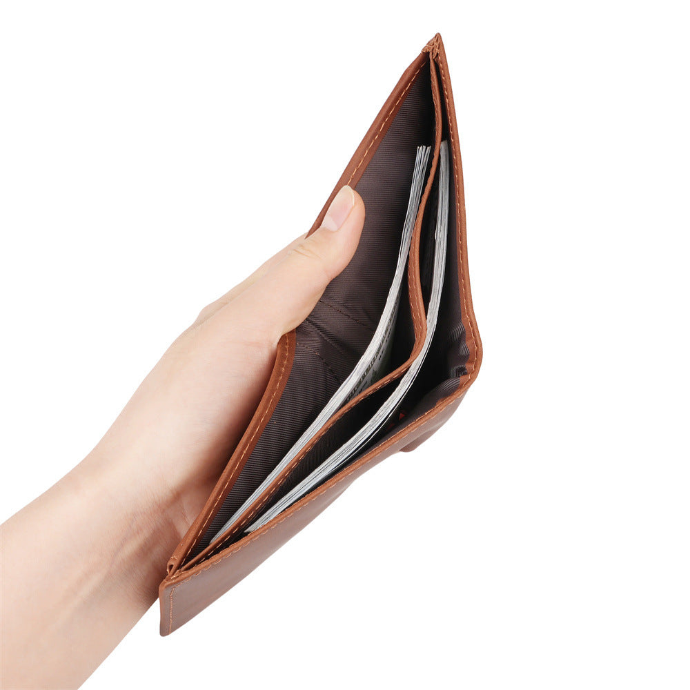 Genuine Leather Men's Wallet, Short Style, Top Layer Cowhide, Multi-Card Slots, Trendy Men's Wallet/Coin Purse