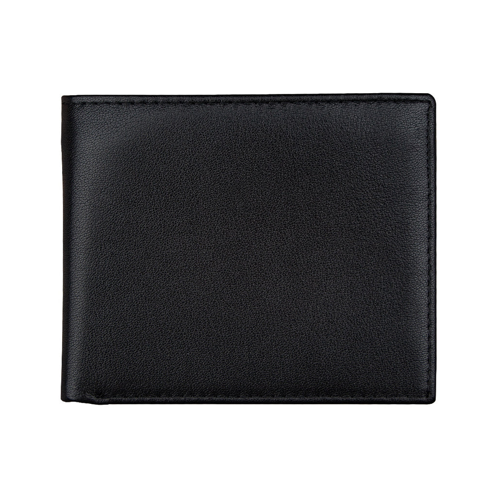 Men's wallet made of top-grain cowhide and Nappa leather, multi-card slot credit card holder, short wallet with zippered coin pocket.
