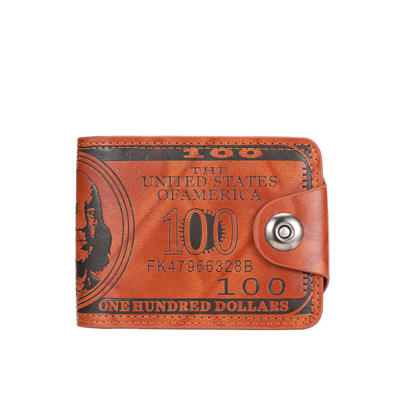 Men's Short Wallet, Large Capacity, Multiple Card Slots, Buckle, Stylish Short US Dollar Wallet/Card Holder