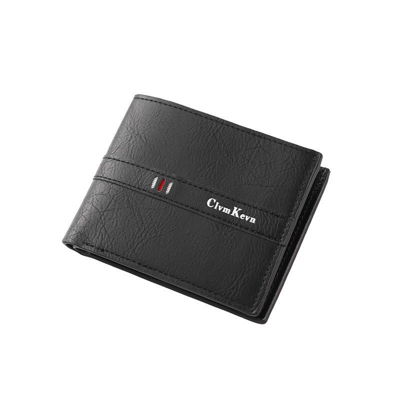 Men's Short PU Wallet, Simple and Stylish for Young Men, Multi-Card Slot Wallet