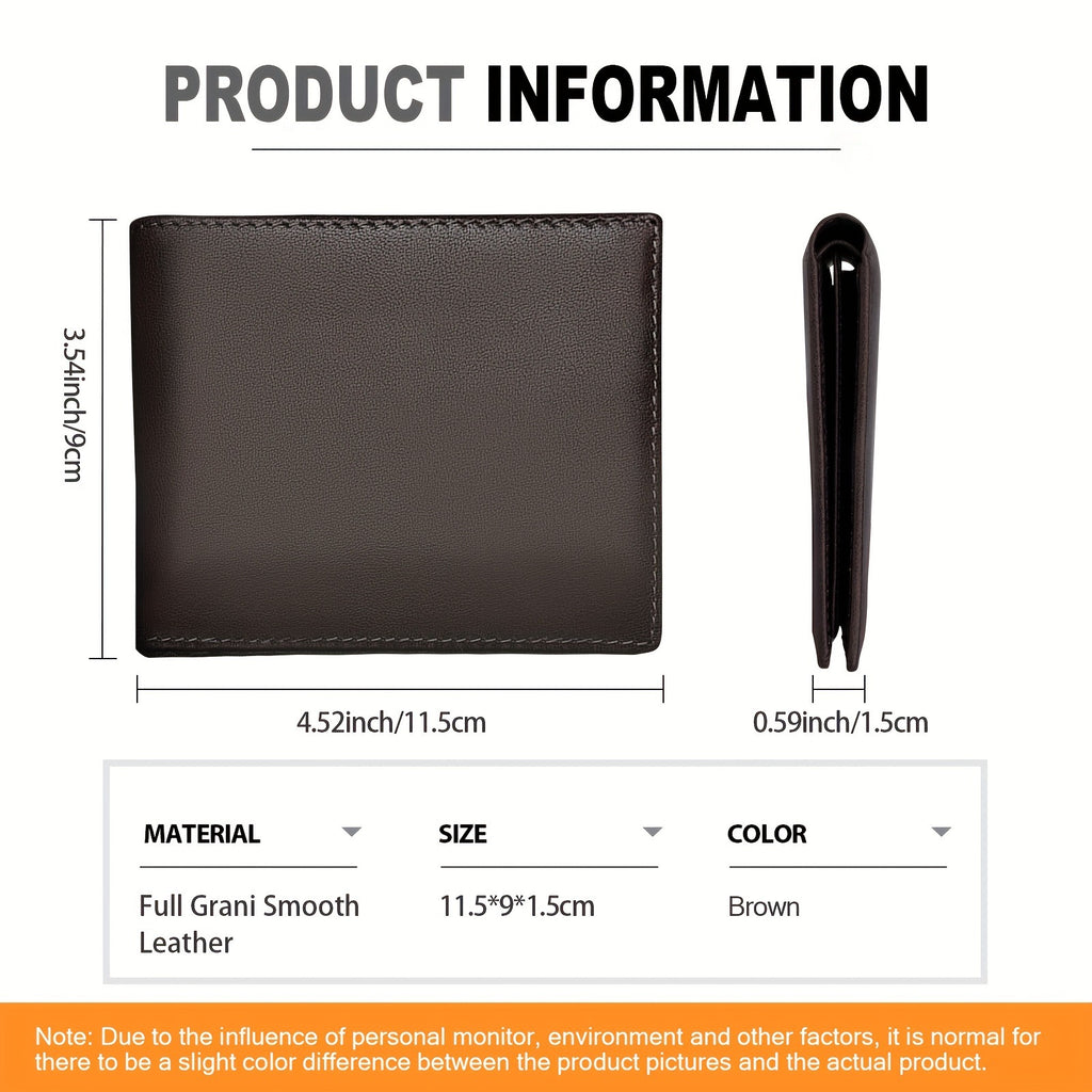 Men's wallet, RFID anti-theft, business style, multi-card slot, short tri-fold design.