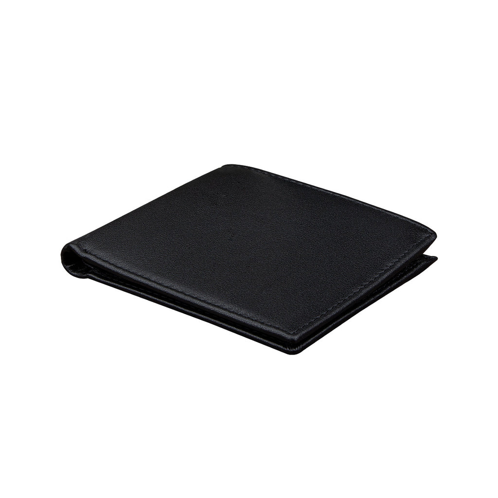 Men's wallet made of top-grain cowhide and Nappa leather, multi-card slot credit card holder, short wallet with zippered coin pocket.