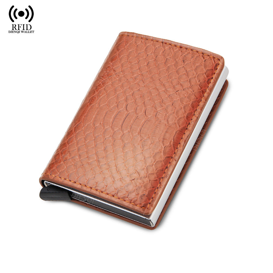 Men's wallet, snakeskin RFID multi-functional men's wallet, card holder all in one.