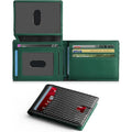 Carbon fiber flip wallet, double-fold edge short microfiber wallet, RFID anti-theft men's wallet