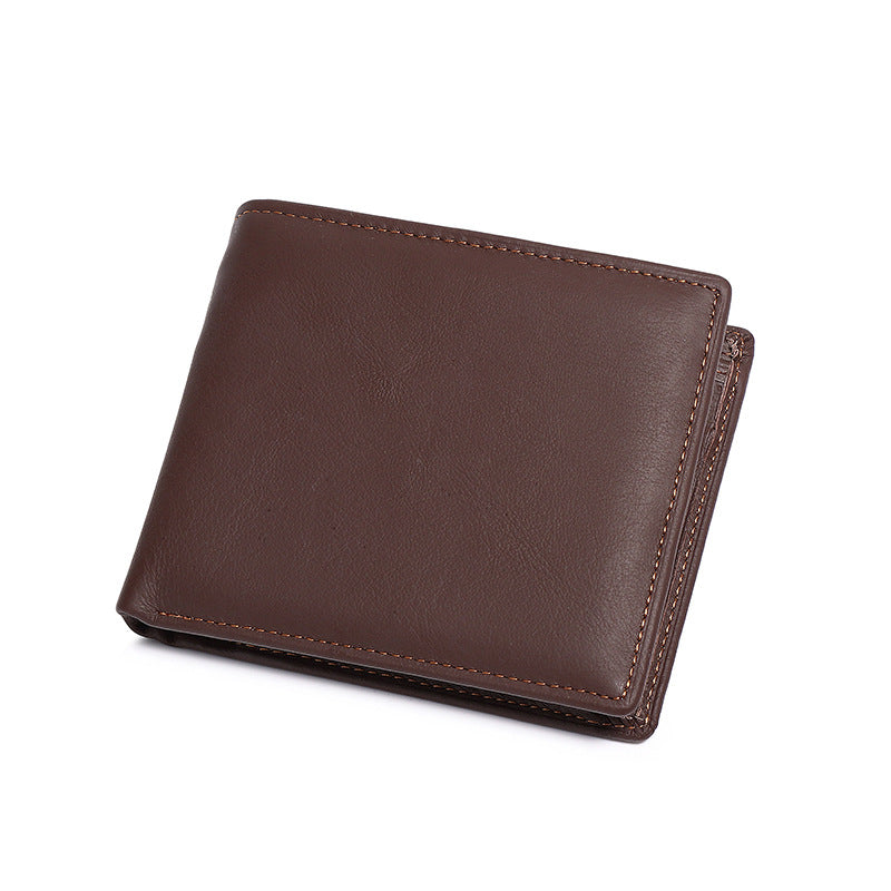 Genuine Leather Wallet for Men, Multi-Card Slot Top-Grain Cowhide, Stylish Short Genuine Leather Coin Purse Wallet