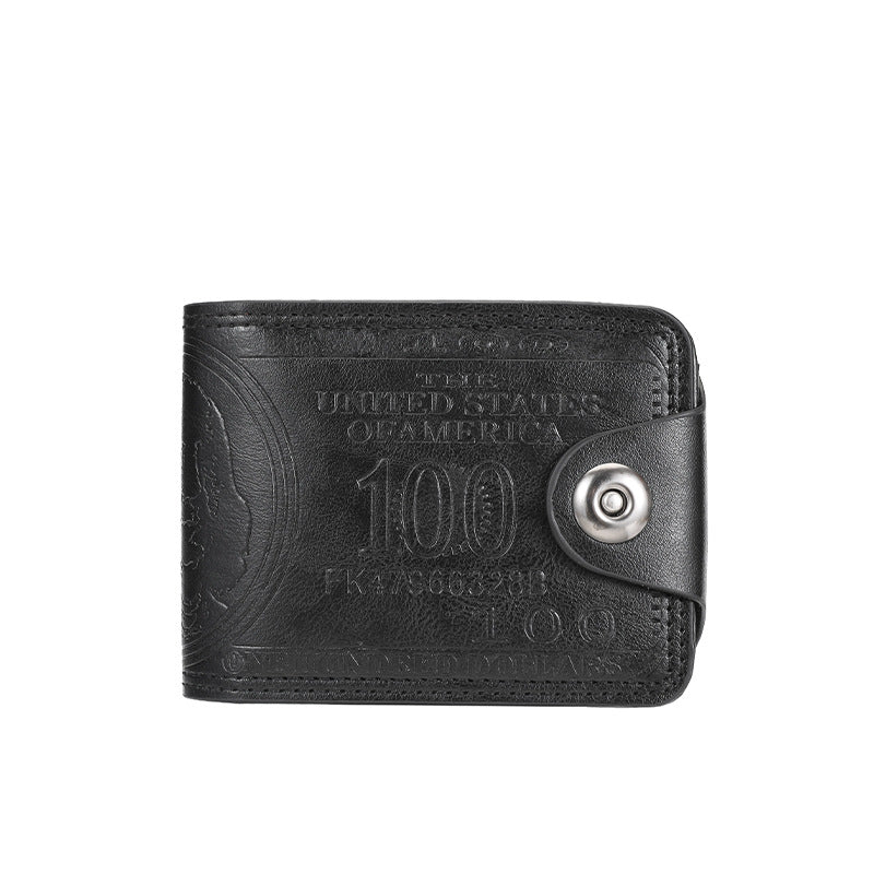Men's Short Wallet, Large Capacity, Multiple Card Slots, Buckle, Stylish Short US Dollar Wallet/Card Holder