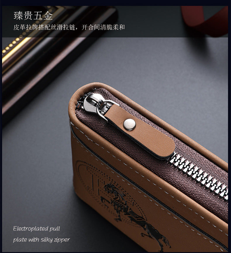Men's Short Wallet, European and American Style, Multifunctional Wallet, Zipper Buckle, Card Holder, Wholesale, Credit Card
